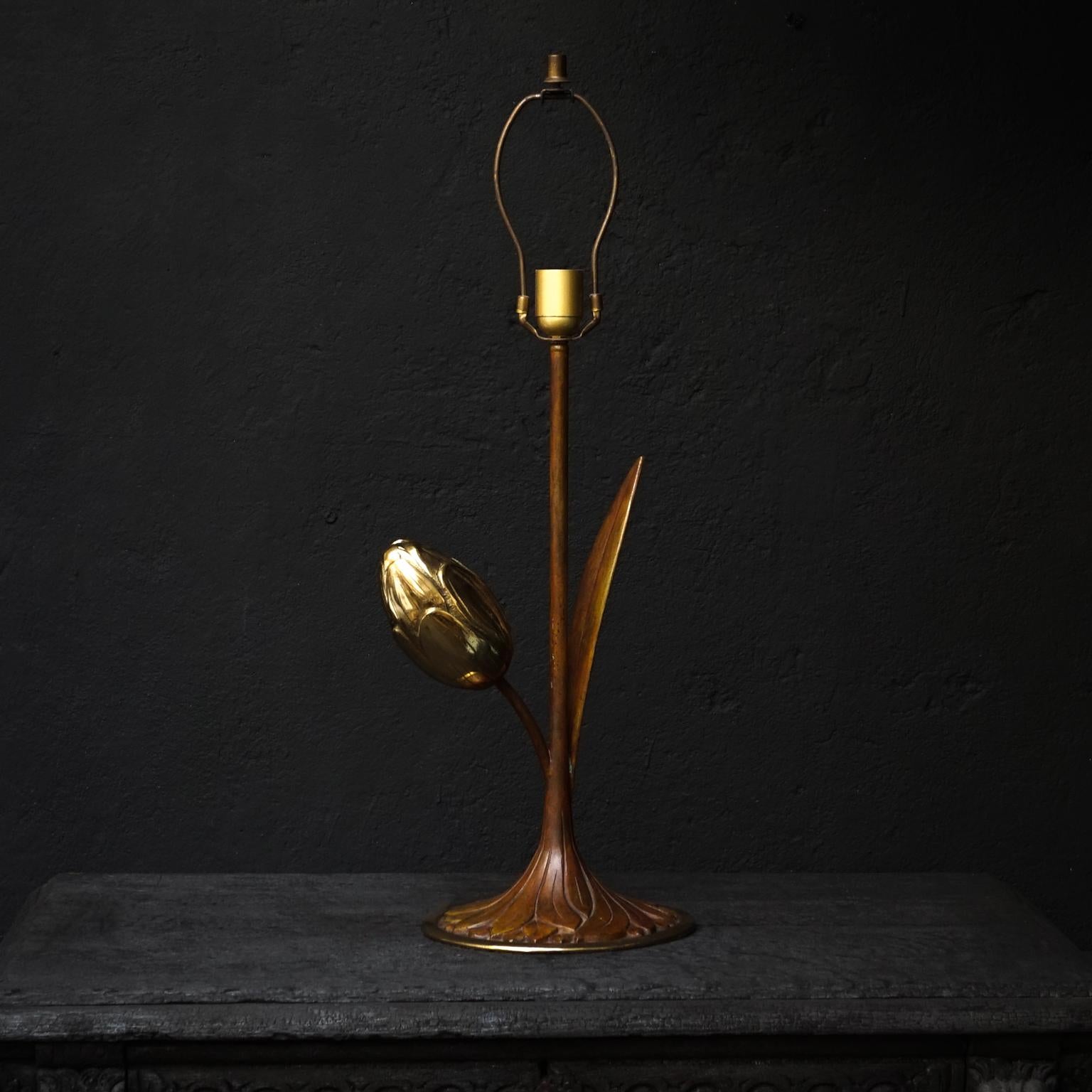 1970s Brass Tulip Table Lamp 2