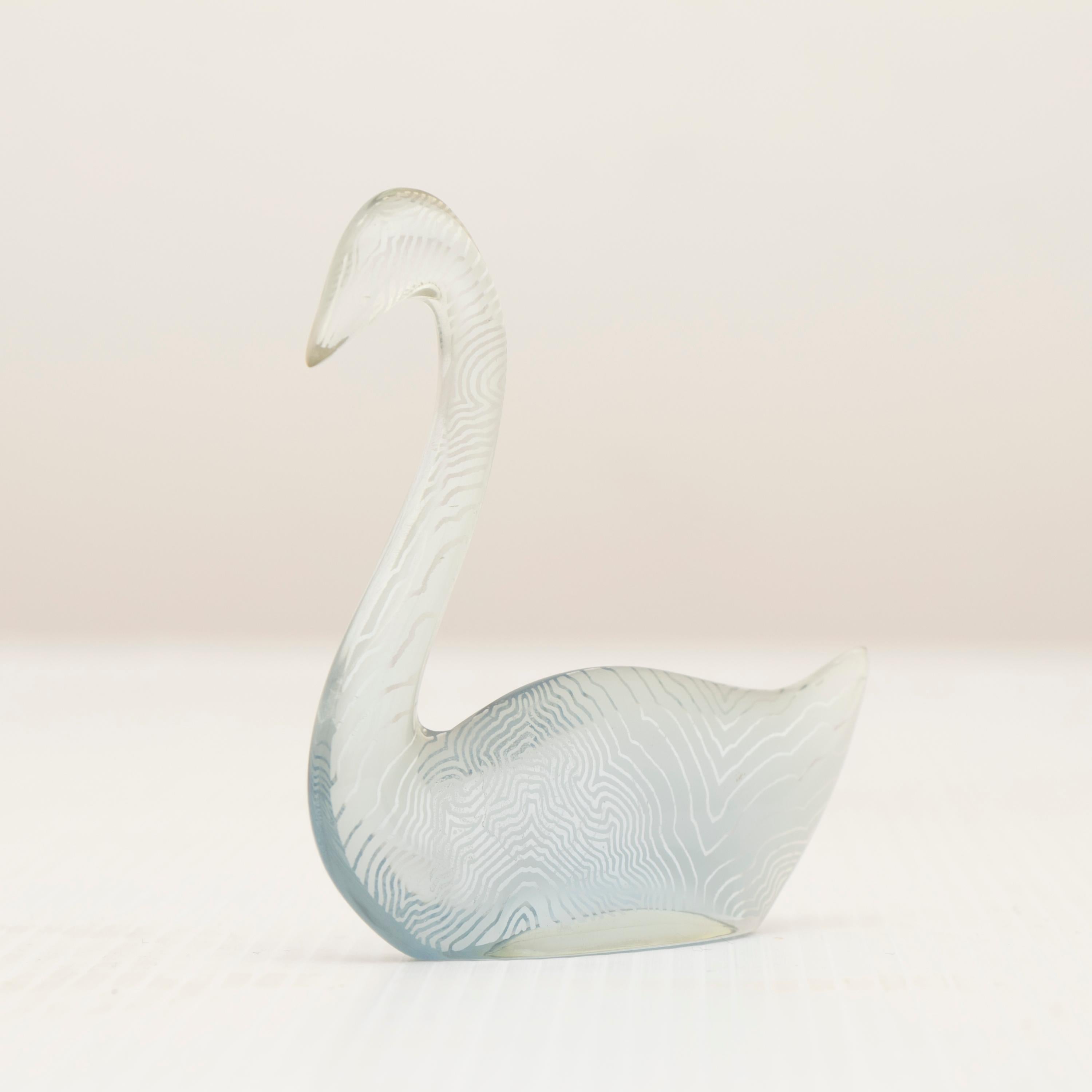 Mid-Century Modern 1970s Brazilian Lucite Kinetic White Swan Designed by Abraham Palatnik