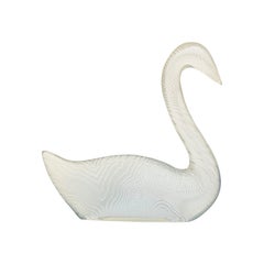 1970s Brazilian Lucite Kinetic White Swan Designed by Abraham Palatnik