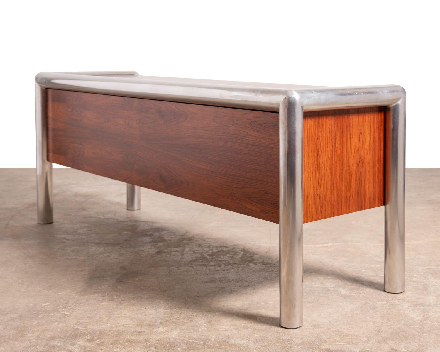 American 1970s Brazilian Rosewood 'Tubo' credenza designed by John Mascheroni for Vecta For Sale