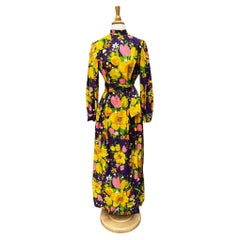 Vintage 1970s Brenner Couture floral maxi dress