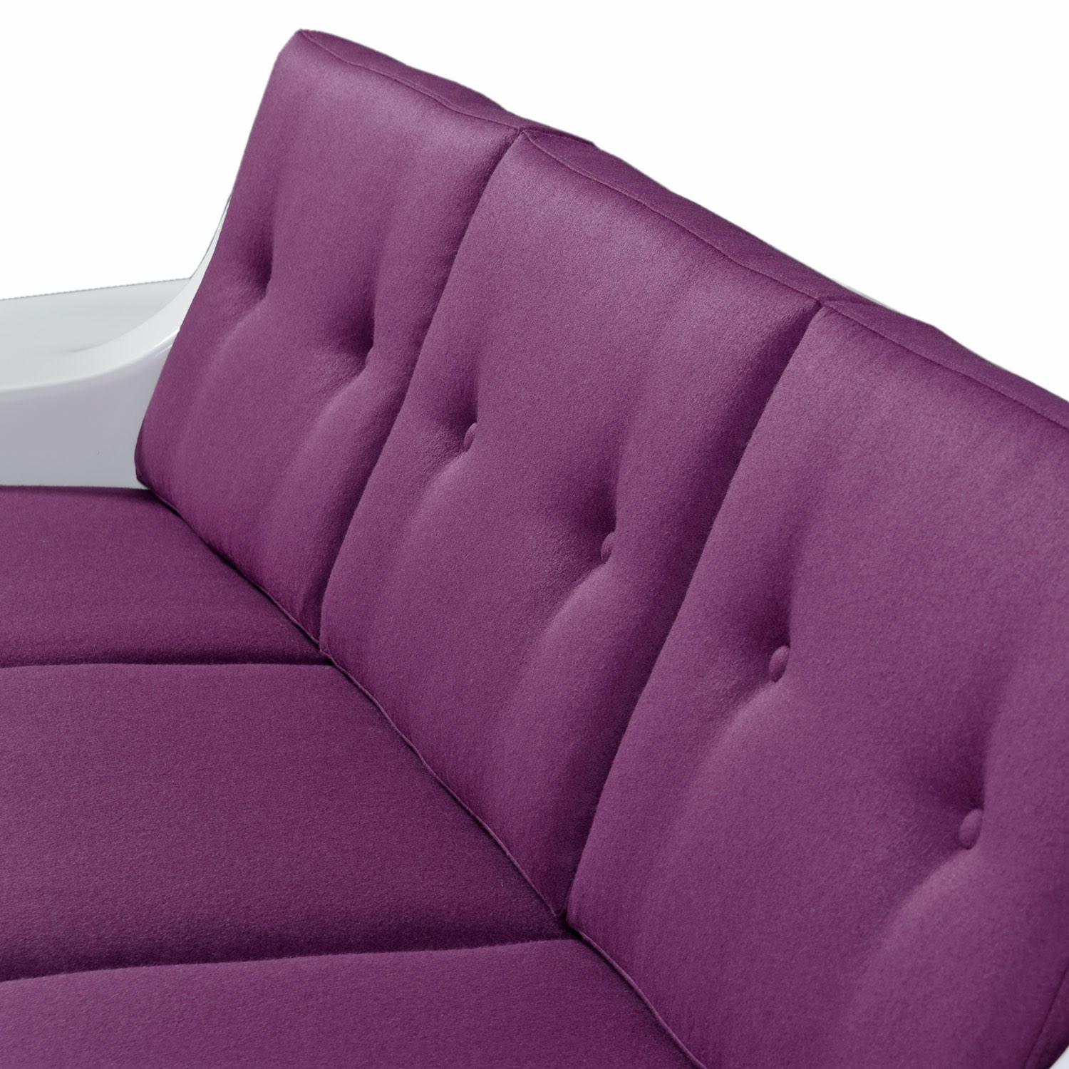 Mid-20th Century Restored Vintage Fiber Foam Sofa by Homecrest in New Plum Knoll Fabric