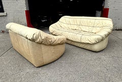 1970s "Brigantine" Leather sofa and love seat by Michel Ducaroy / Ligne Roset