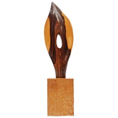 1970s British Abstract Hand Carved Sycamore Organic Sculpture
