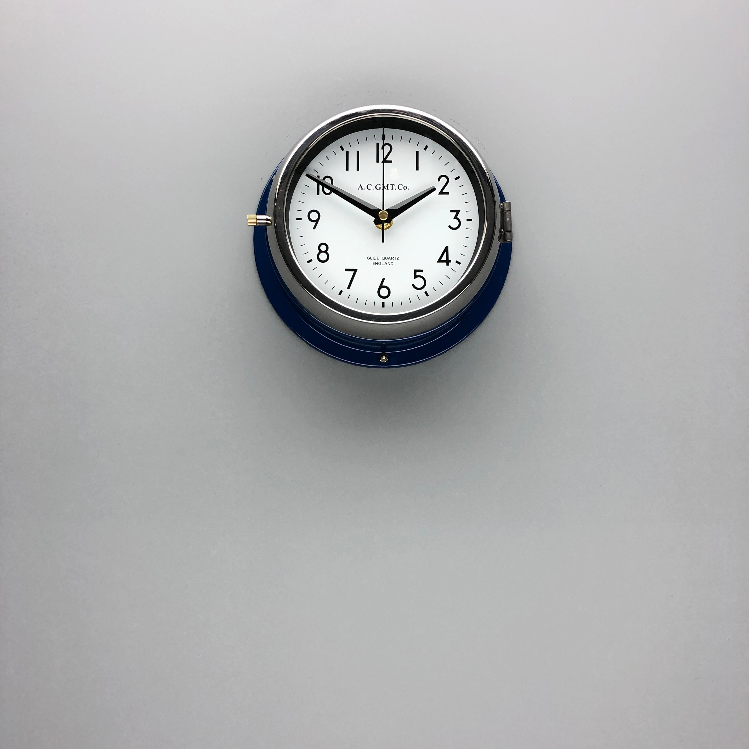 Rescued from Industrial scrap yards and brought back to life in our UK workshop, our expert process allows us to create a high quality clock of luxury standards. 
At A.C GMT Co. we apply new paint finishes or lustrous copper and bronze to the clock