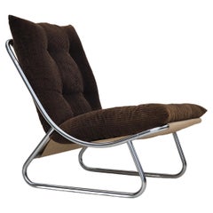 Vintage 1970s, British design by Peter Hoyte, "Sling" lounge chair, corduroy, original.