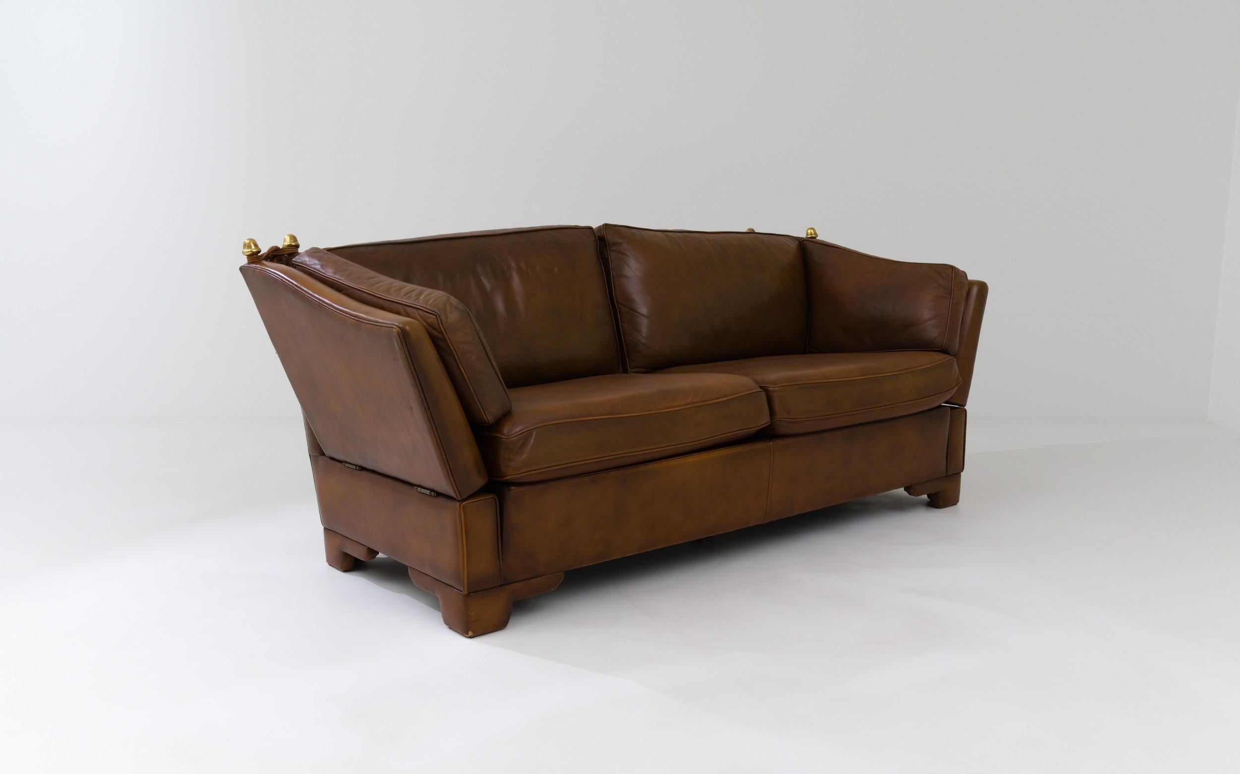 1970s British Leather Loveseat For Sale 6