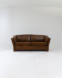 1970s British Leather Loveseat