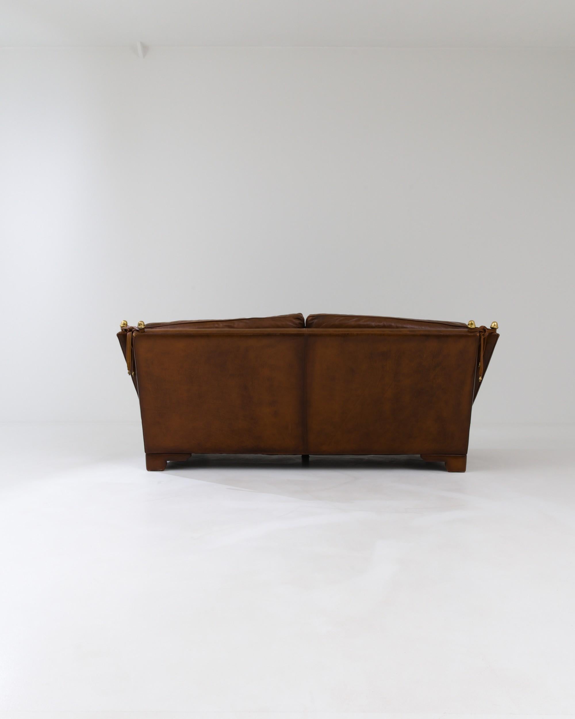1970s British Leather Loveseat For Sale 2