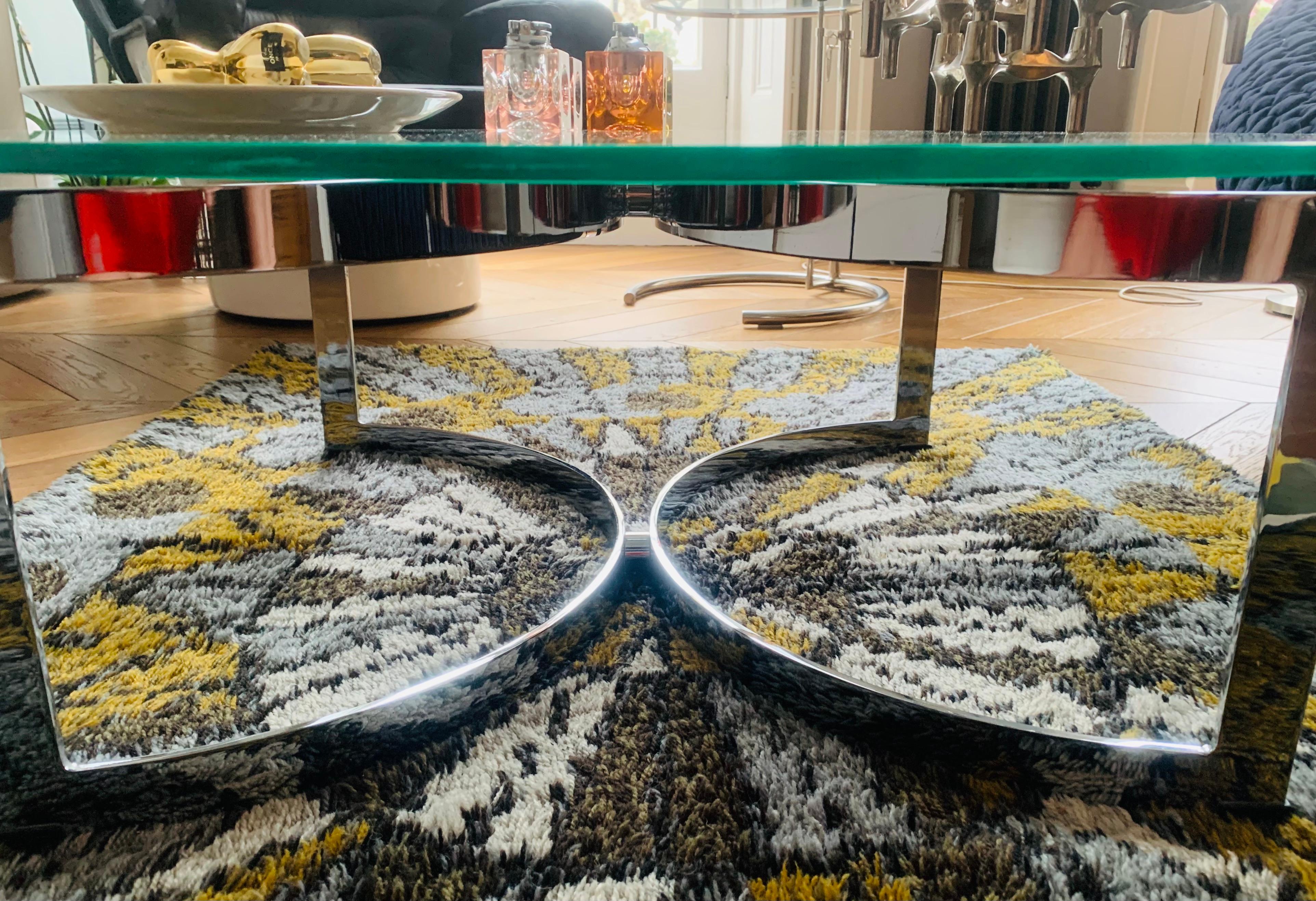 1970s British Made Merrow Associates Round Glass & Chromed Metal Coffee Table 7