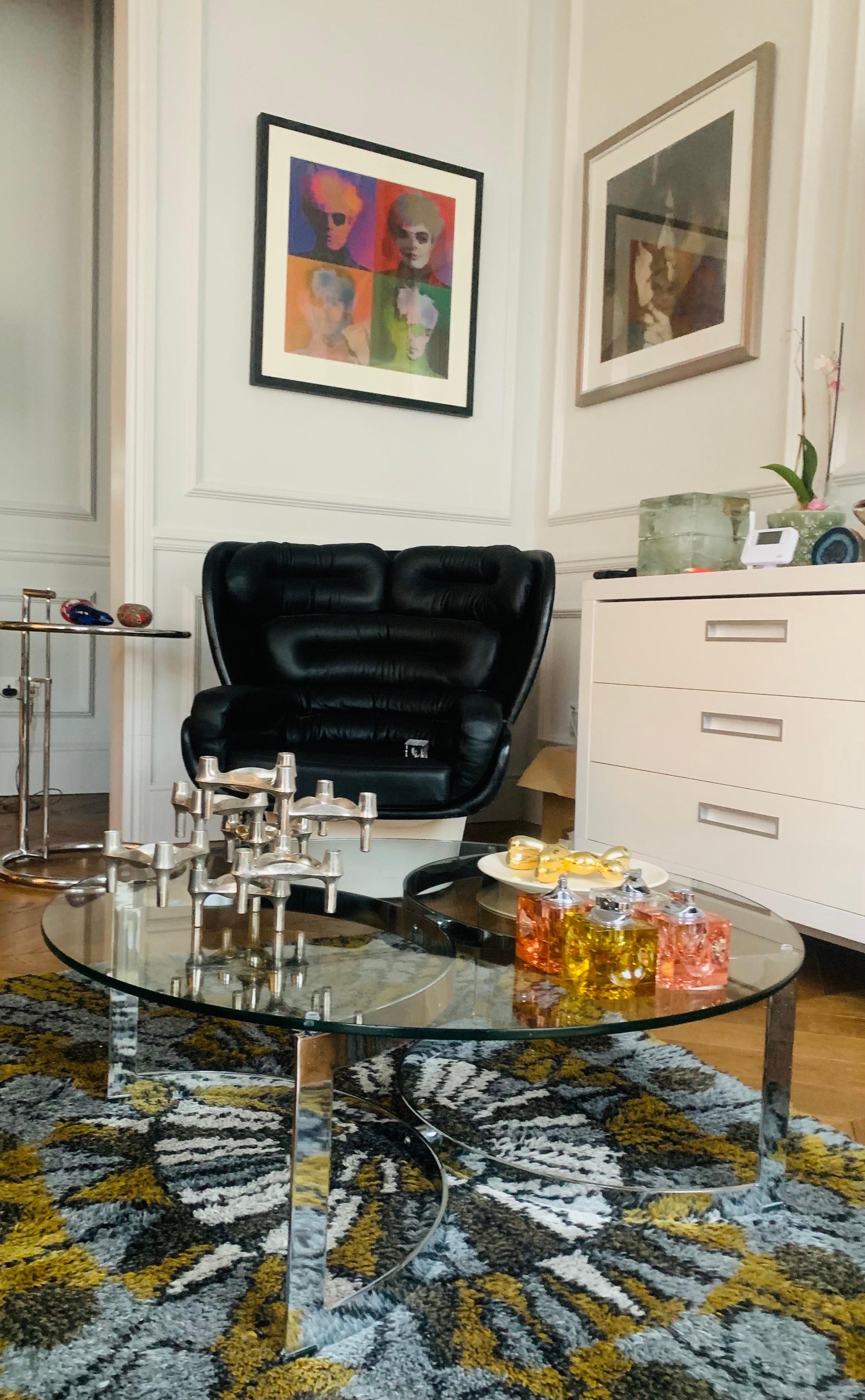 1970s British Made Merrow Associates Round Glass & Chromed Metal Coffee Table 9
