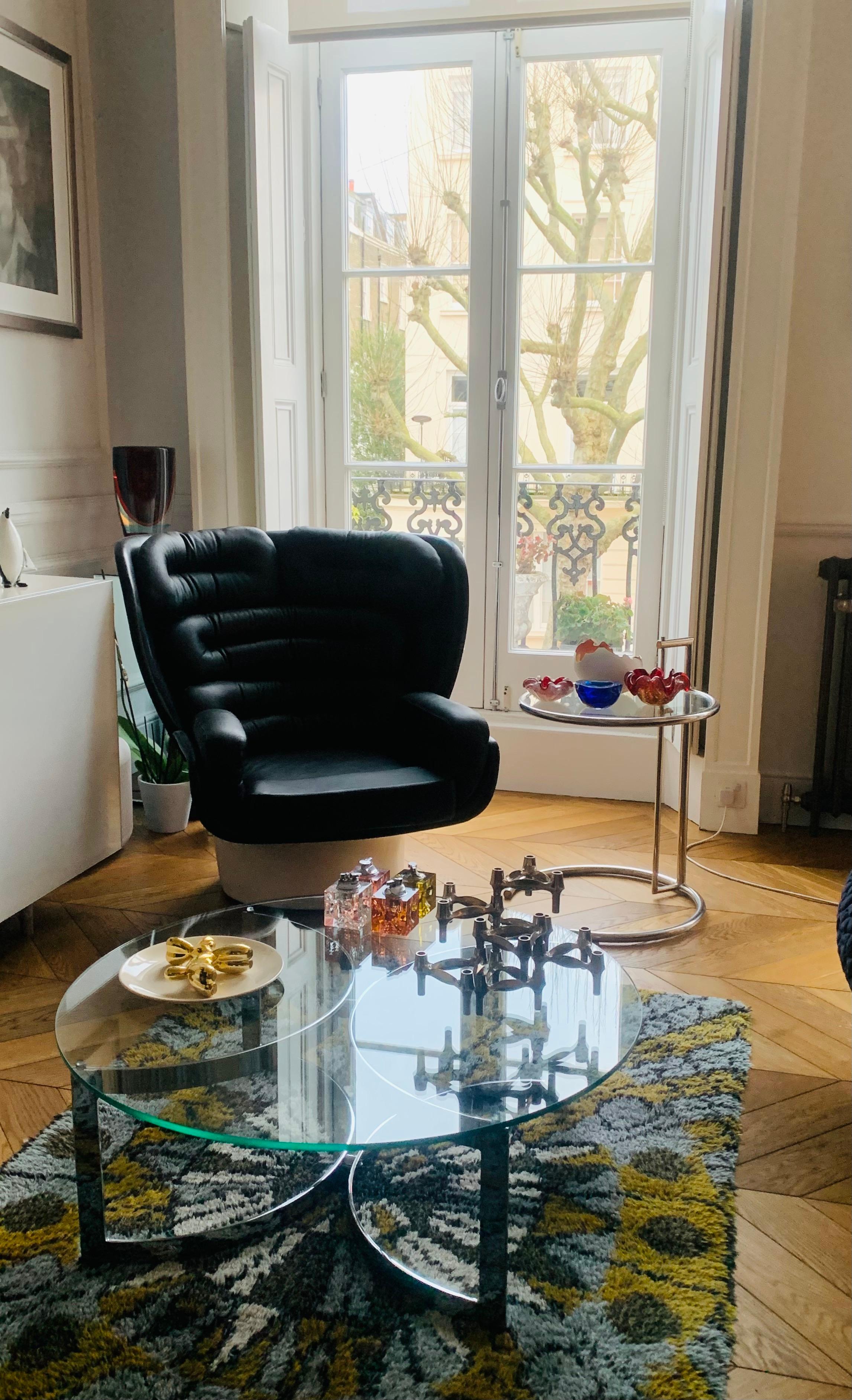 1970s British Made Merrow Associates Round Glass & Chromed Metal Coffee Table 12