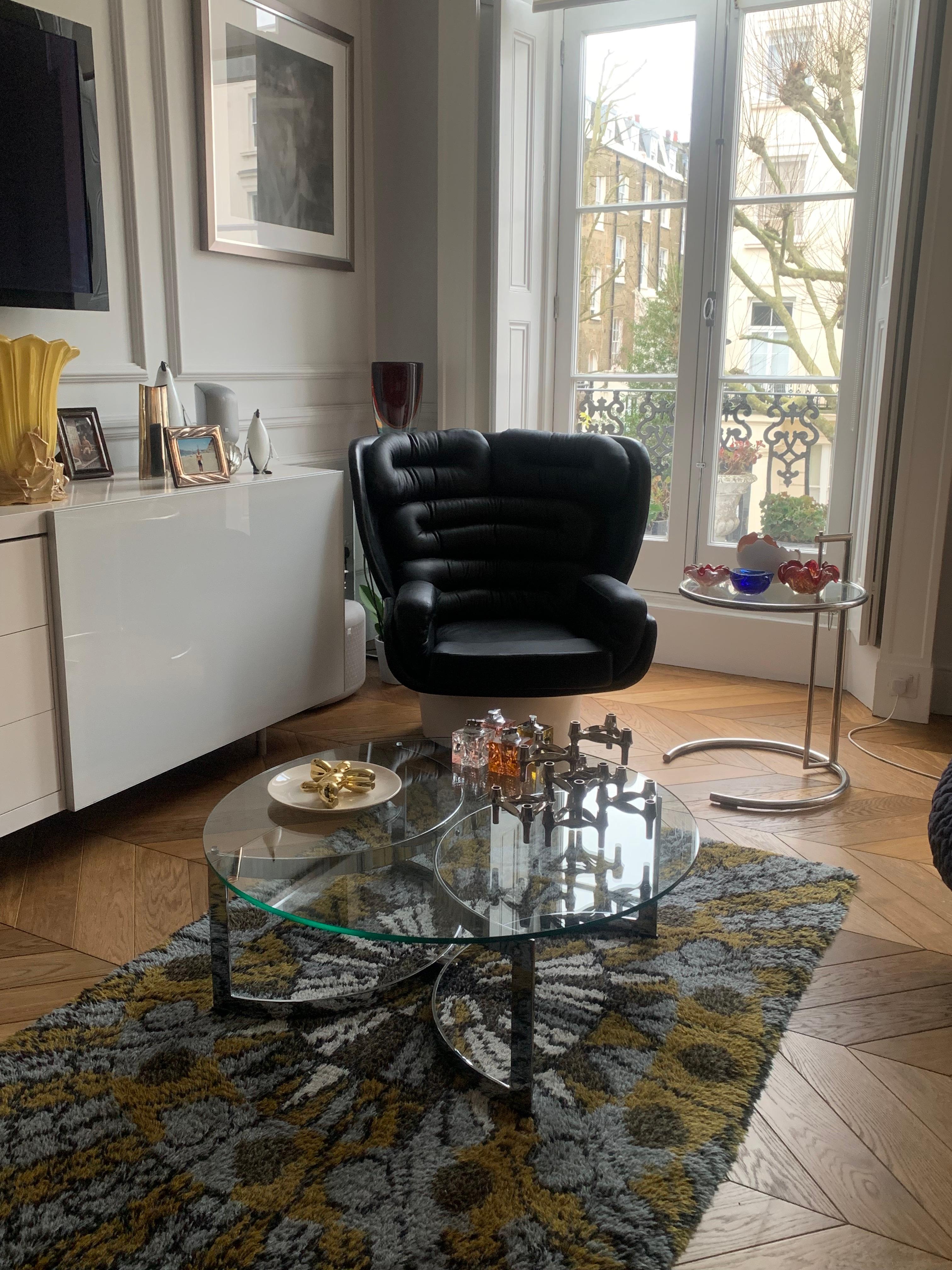 1970s British Made Merrow Associates Round Glass & Chromed Metal Coffee Table 14