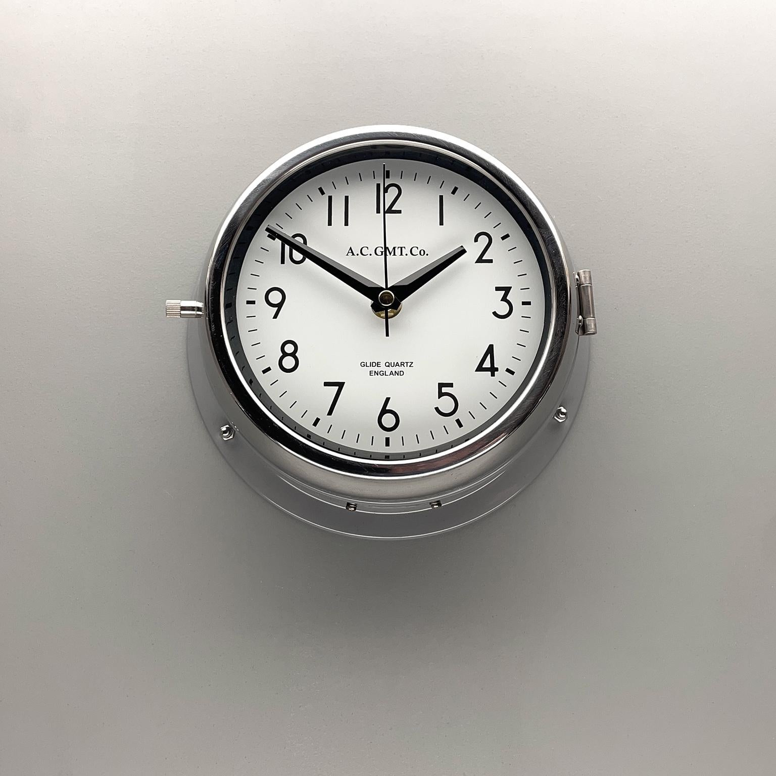 1970's British Ultimate Gray /Monochrome AC GMT Co. Classic Quartz Wall Clock 2