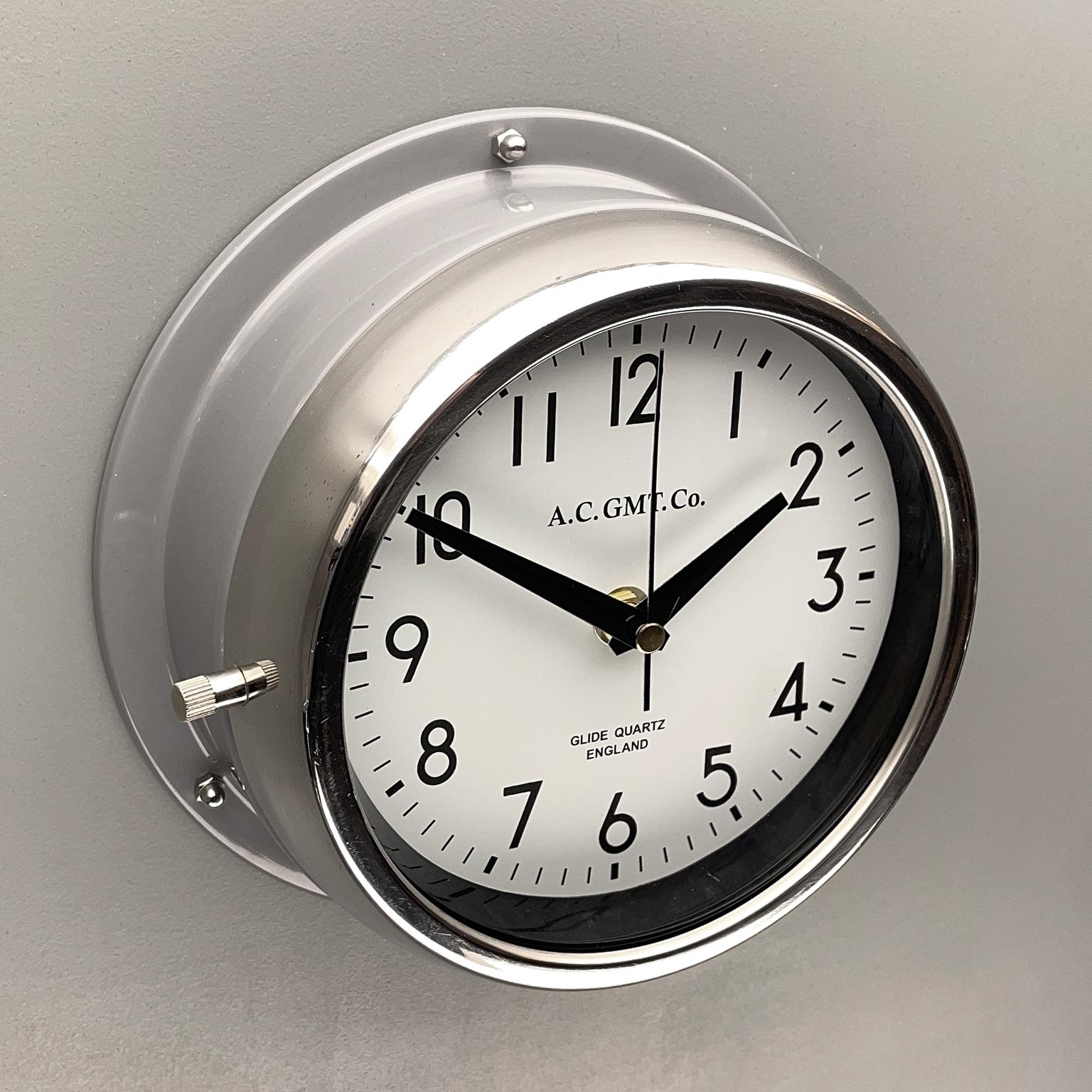 1970's British Ultimate Gray /Monochrome AC GMT Co. Classic Quartz Wall Clock 8