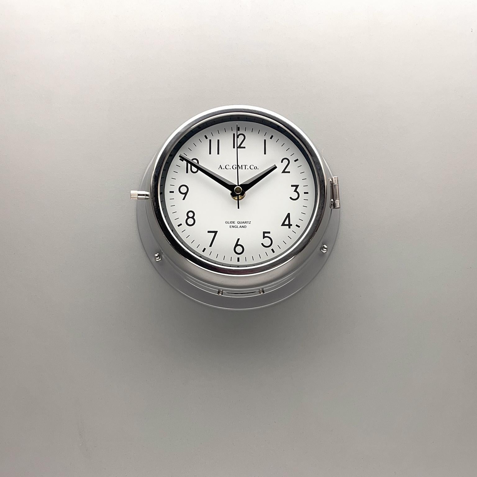 1970's British Ultimate Gray /Monochrome AC GMT Co. Classic Quartz Wall Clock 1