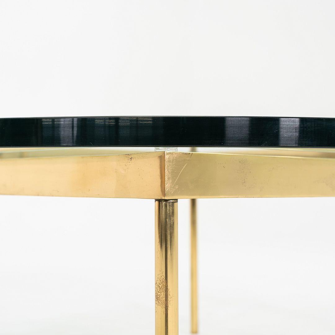 American 1970s Bronze and Glass Round Coffee Table Attributed to Ward Bennett 42 inch For Sale