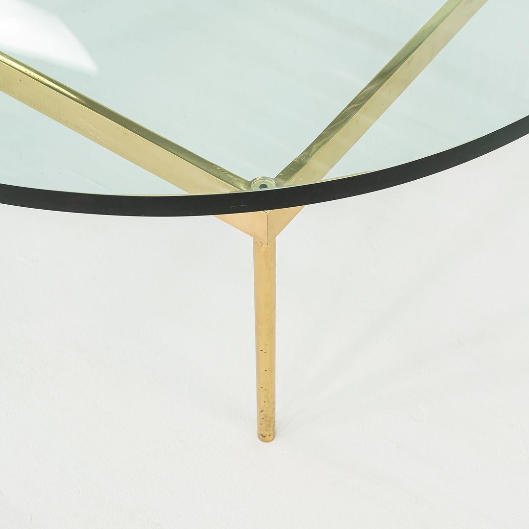 1970s Bronze and Glass Round Coffee Table Attributed to Ward Bennett 42 inch In Good Condition For Sale In Philadelphia, PA