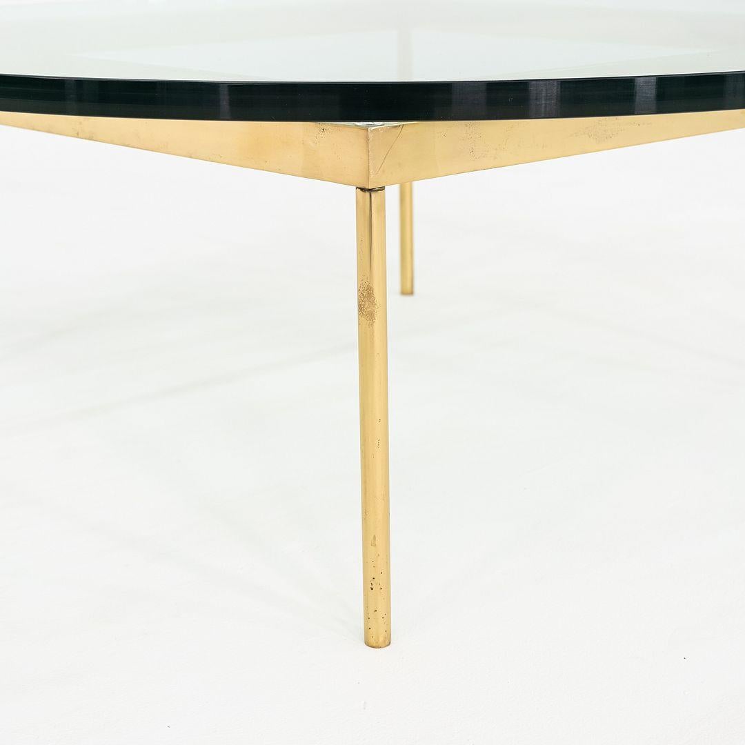 1970s Bronze and Glass Round Coffee Table Attributed to Ward Bennett 42 inch For Sale 3