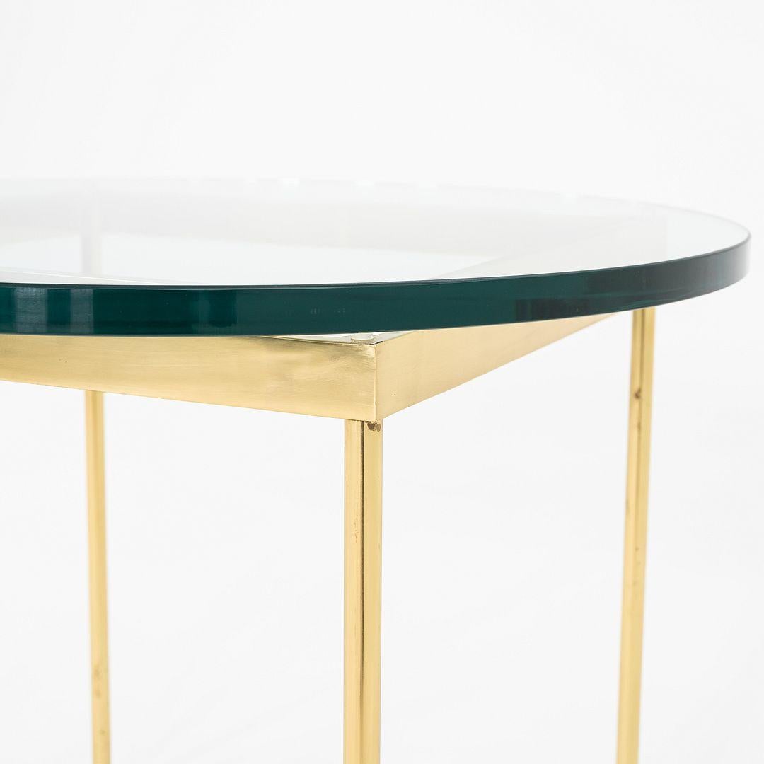 Moderne 1970s Bronze and Glass Side Table Attributed to Ward Bennett 30 inch en vente