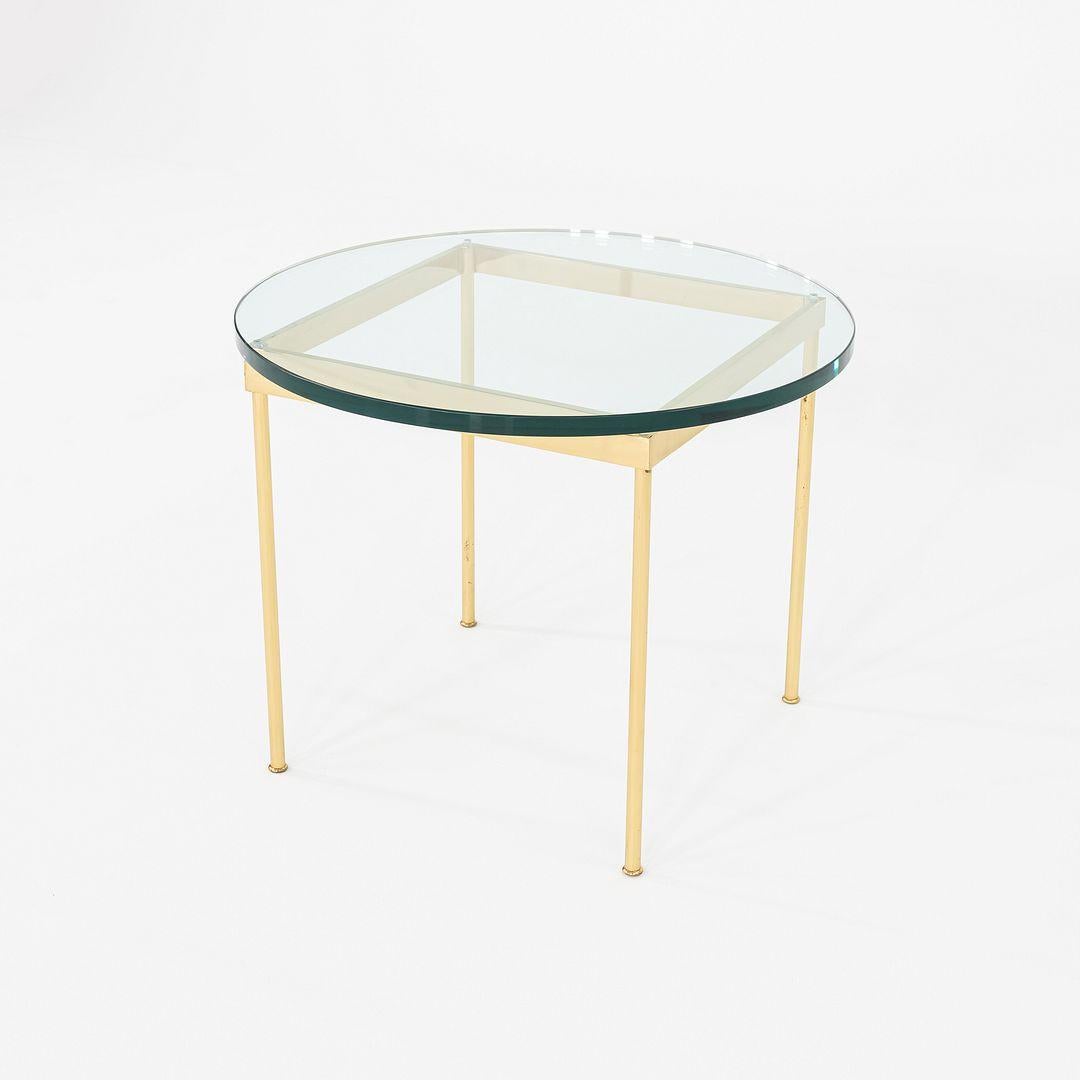 Fin du 20e siècle 1970s Bronze and Glass Side Table Attributed to Ward Bennett 30 inch en vente