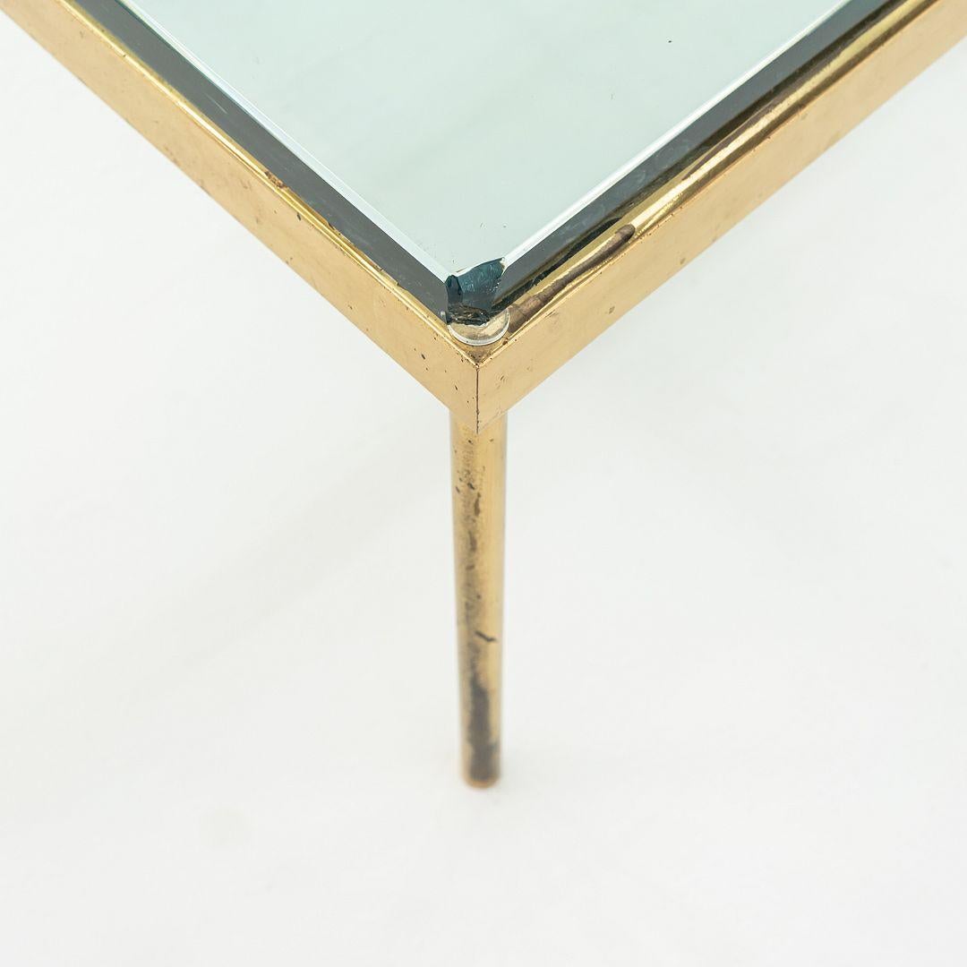 1970s Bronze and Glass Square Coffee Table Attributed to Ward Bennett For Sale 5