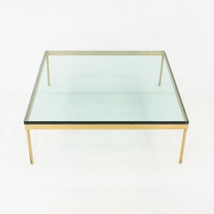 1970s Bronze and Glass Square Coffee Table Attributed to Ward Bennett