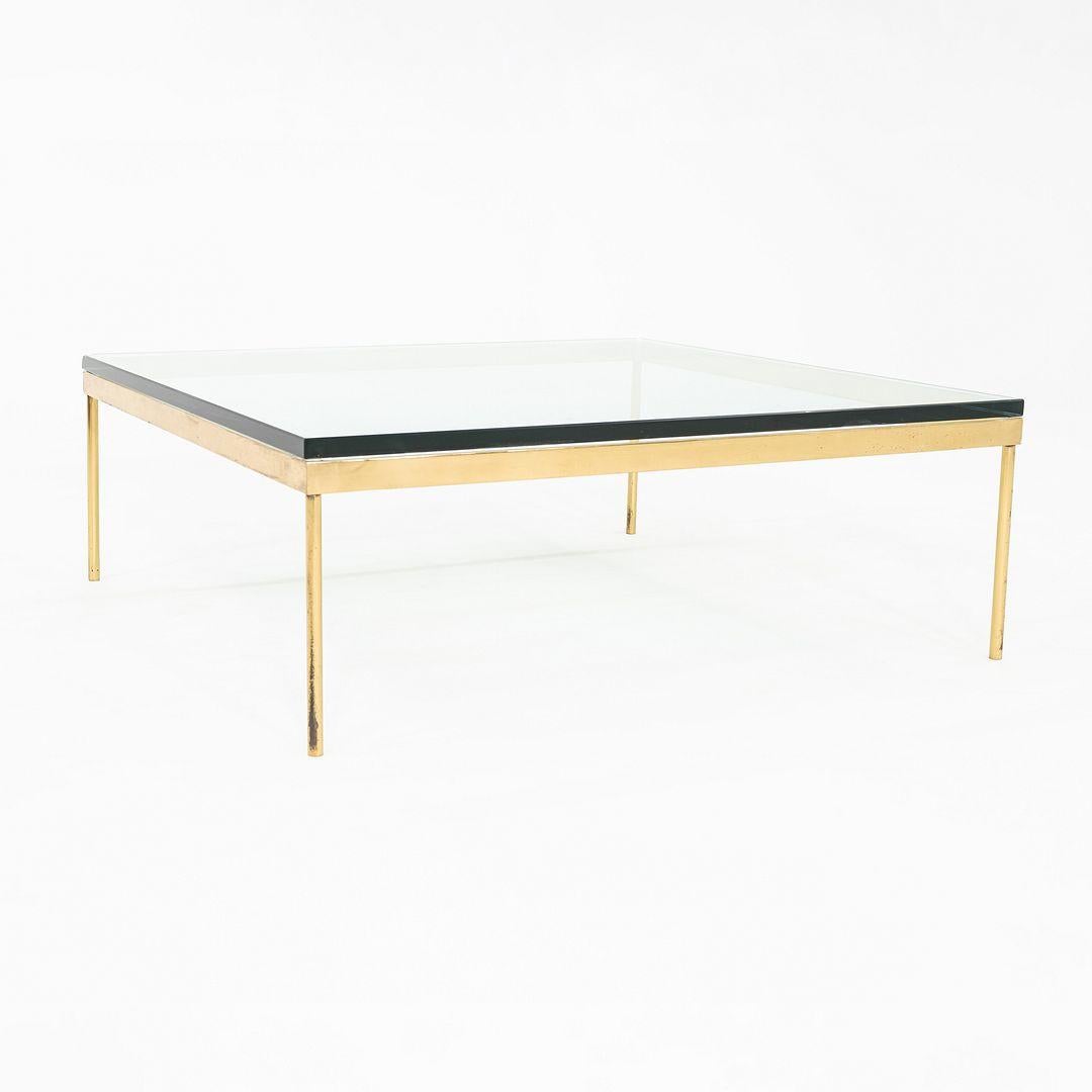Modern 1970s Bronze and Glass Square Coffee Table Attributed to Ward Bennett For Sale