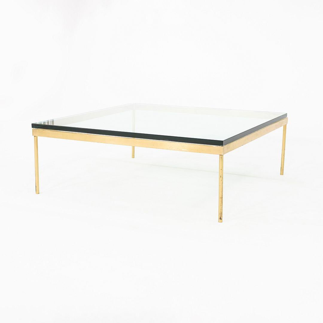 American 1970s Bronze and Glass Square Coffee Table Attributed to Ward Bennett For Sale
