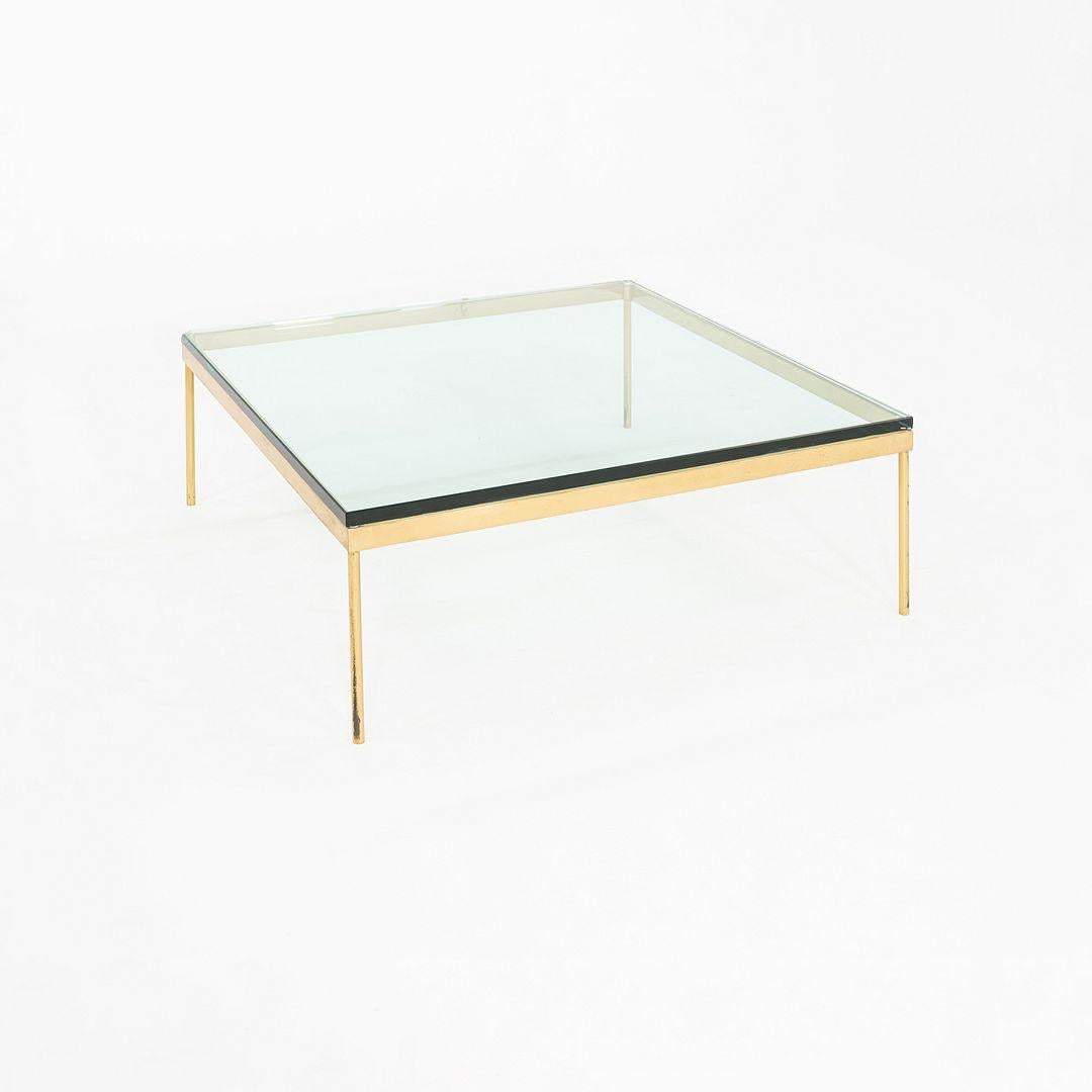 1970s Bronze and Glass Square Coffee Table Attributed to Ward Bennett In Good Condition For Sale In Philadelphia, PA
