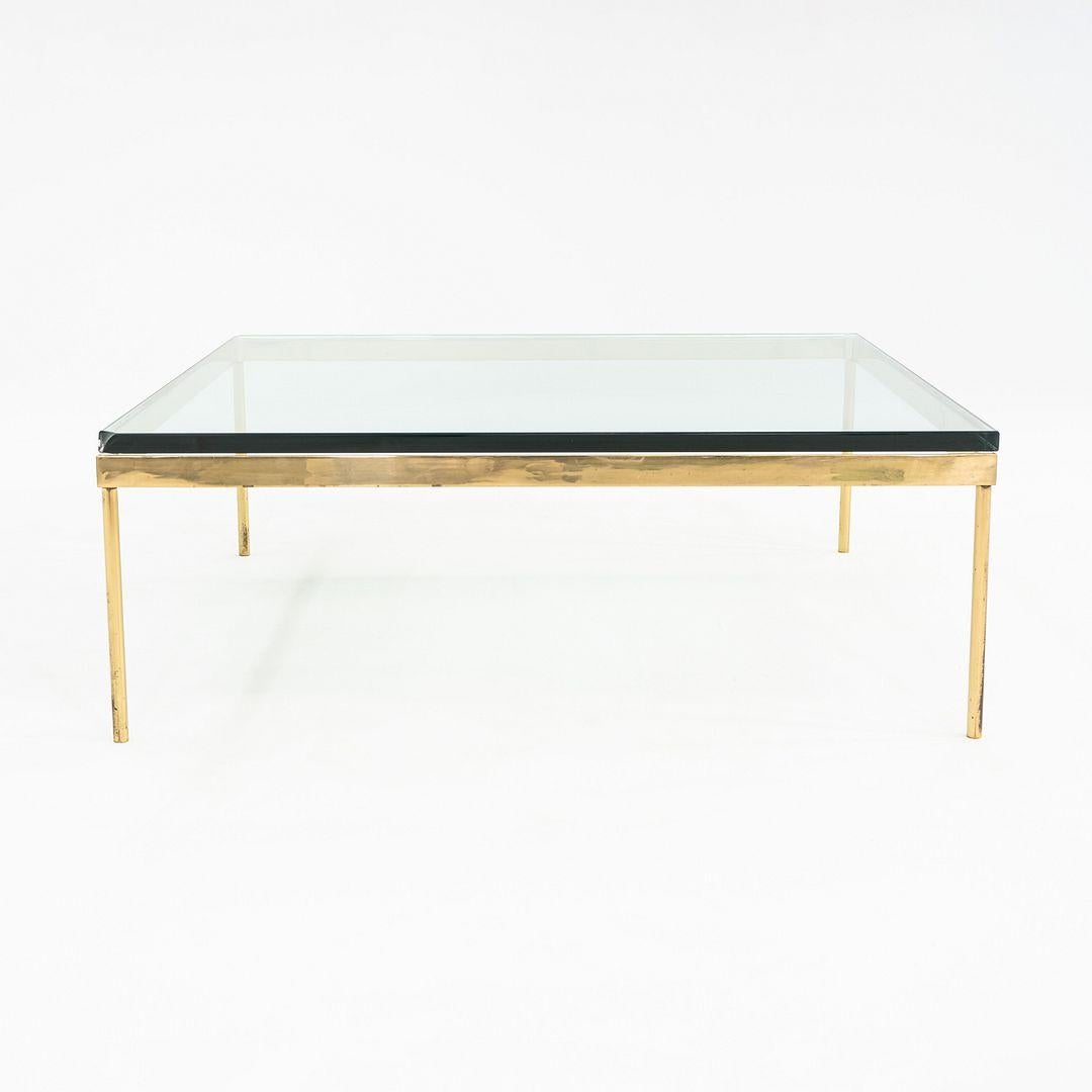 Late 20th Century 1970s Bronze and Glass Square Coffee Table Attributed to Ward Bennett For Sale