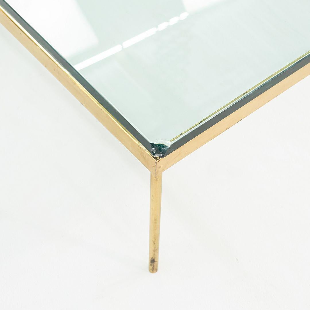 1970s Bronze and Glass Square Coffee Table Attributed to Ward Bennett For Sale 1