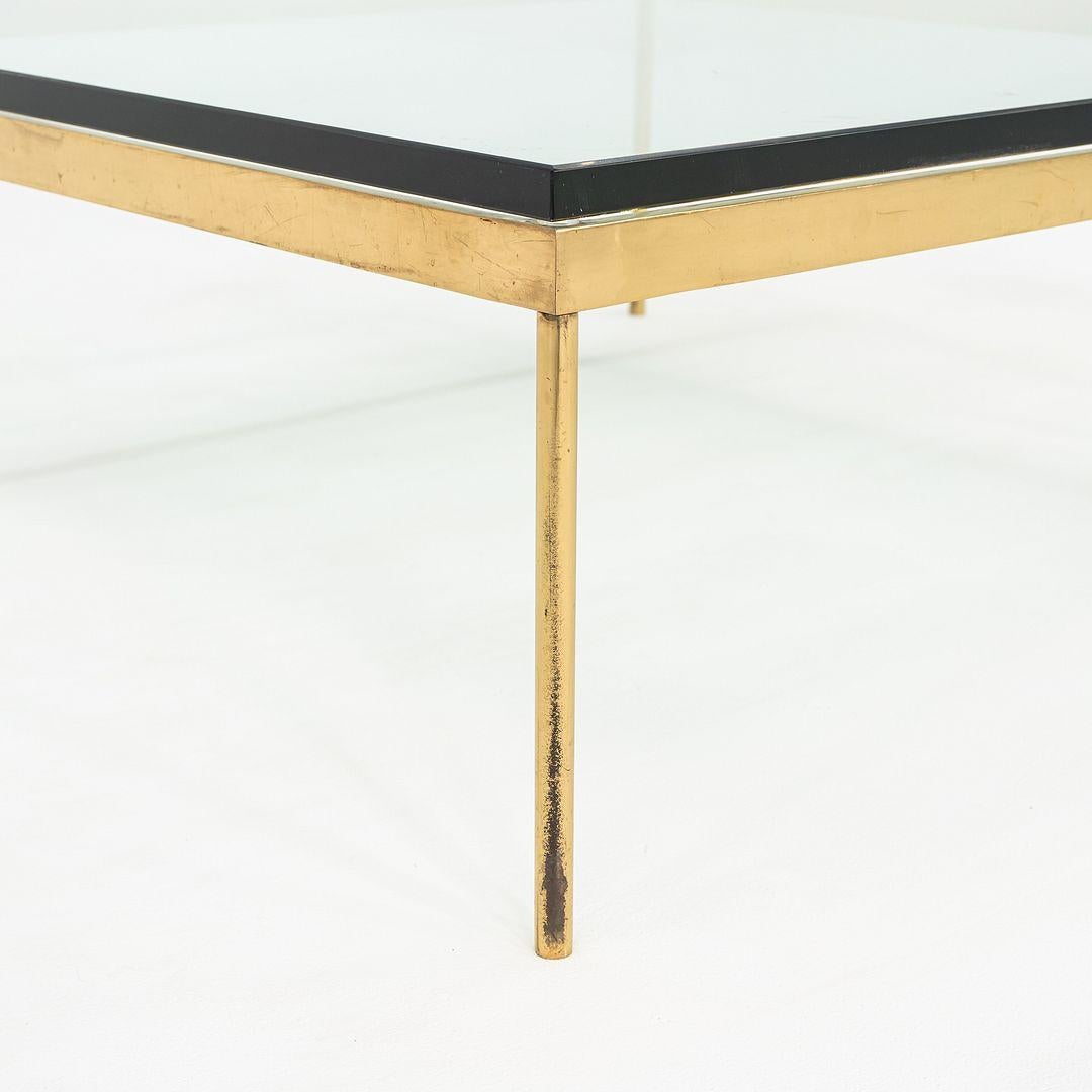1970s Bronze and Glass Square Coffee Table Attributed to Ward Bennett For Sale 2