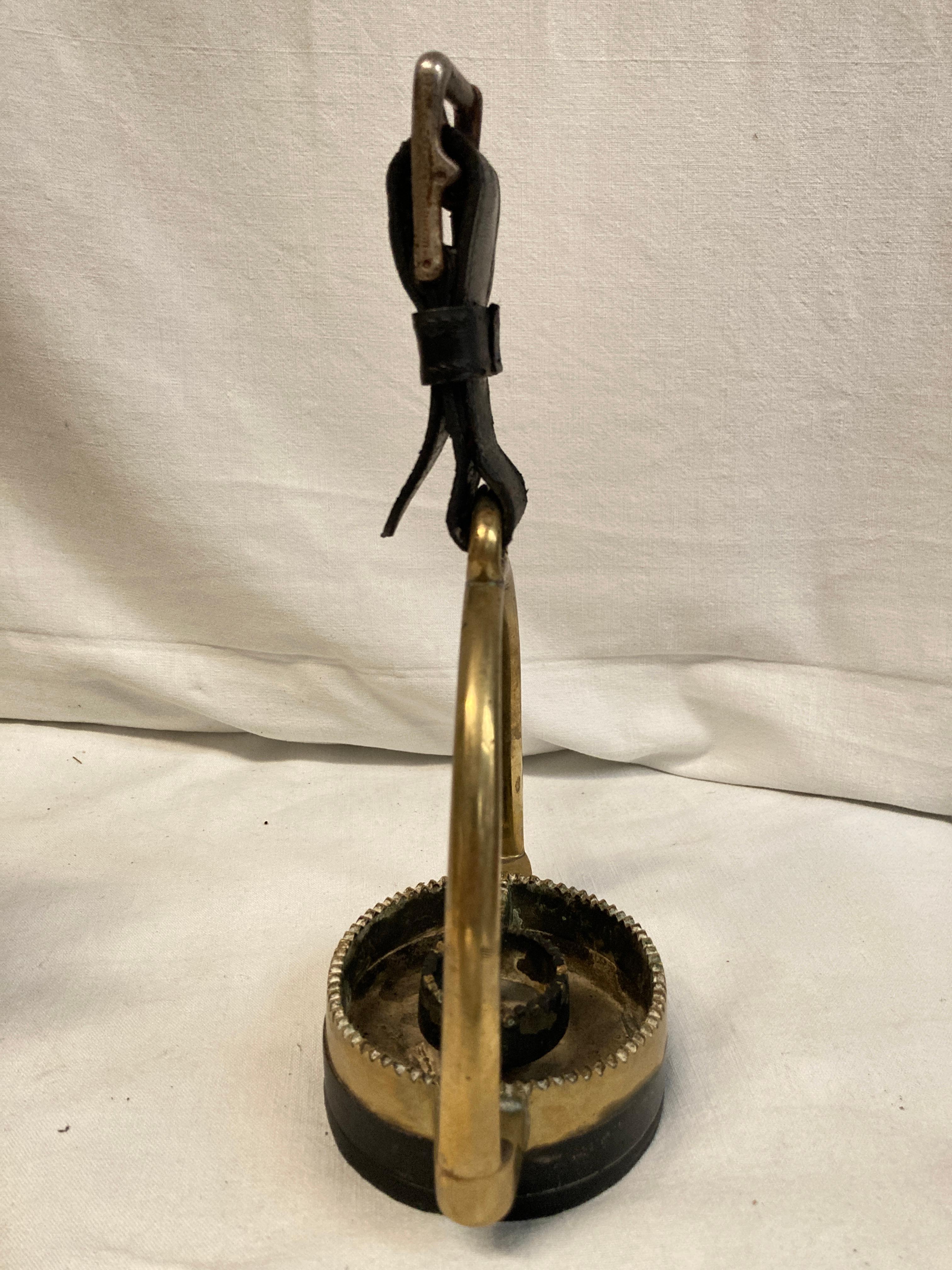 Bronze 1970's bronze and stitched leather ashtray by Hermès For Sale