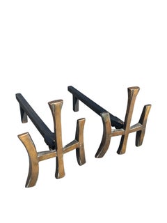 1970's Bronze andirons