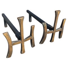 1970's Bronze andirons