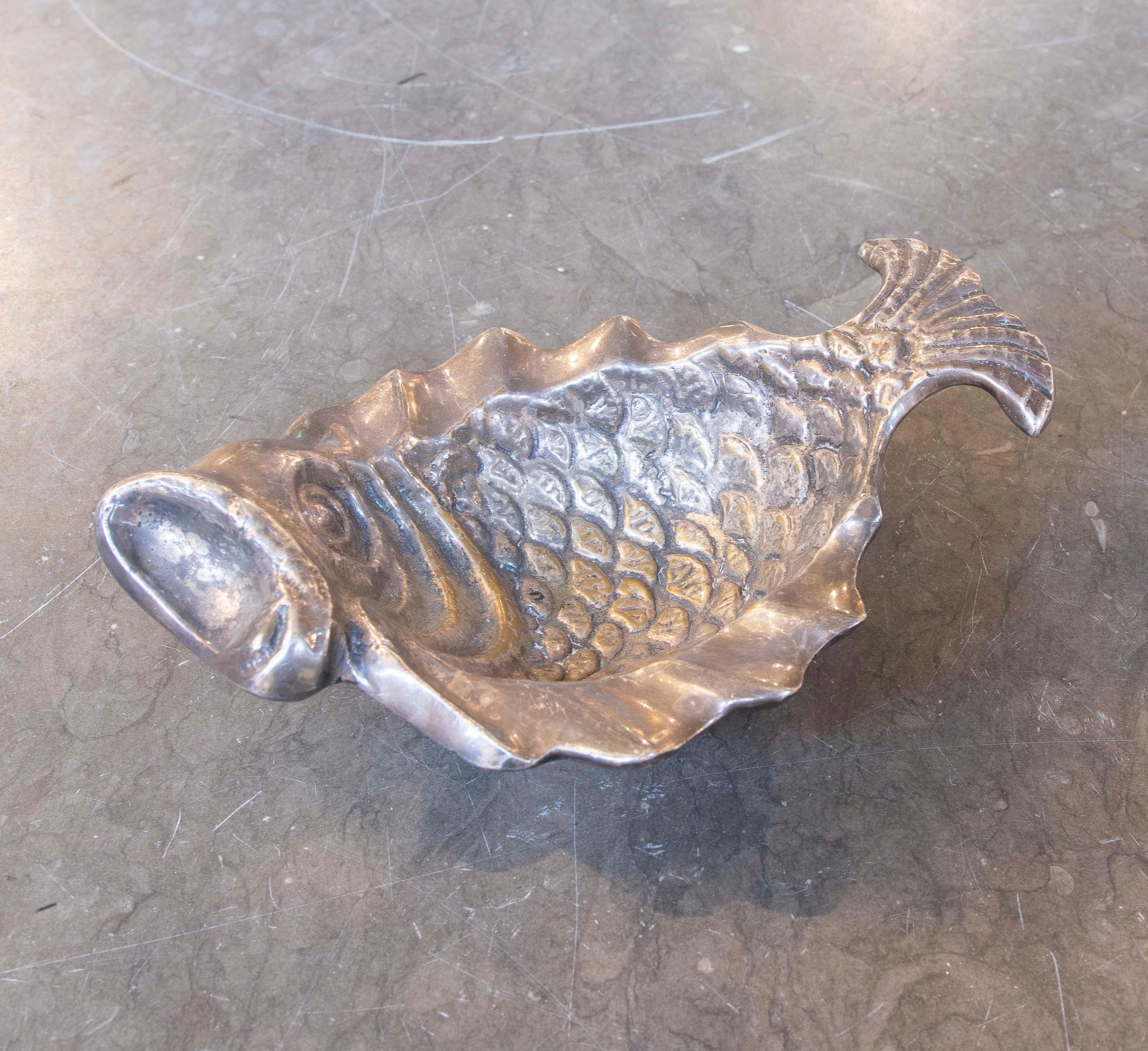 1970s Bronze Ashtray with Fish Shape 