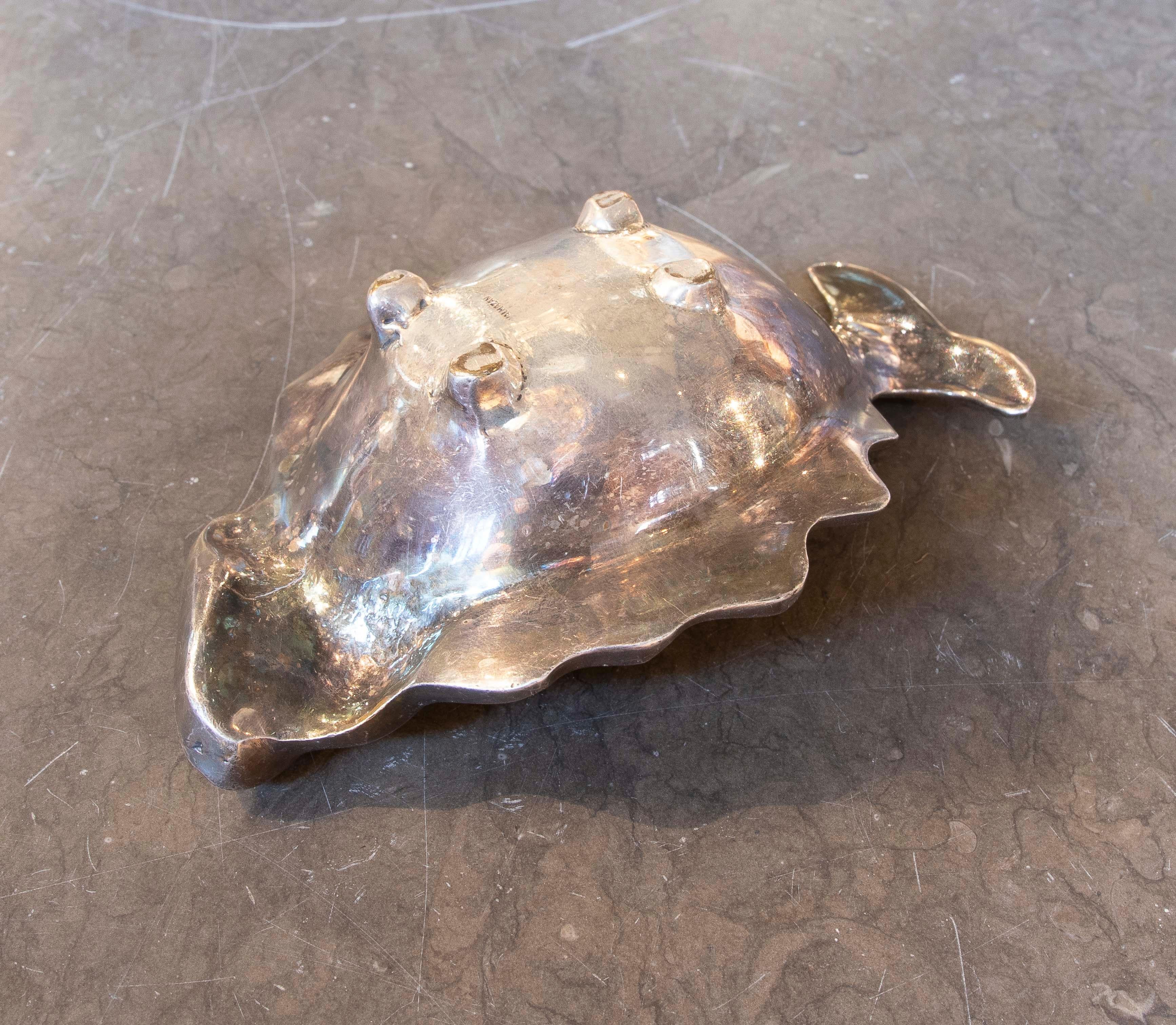 1970s Bronze Ashtray with Fish Shape 1