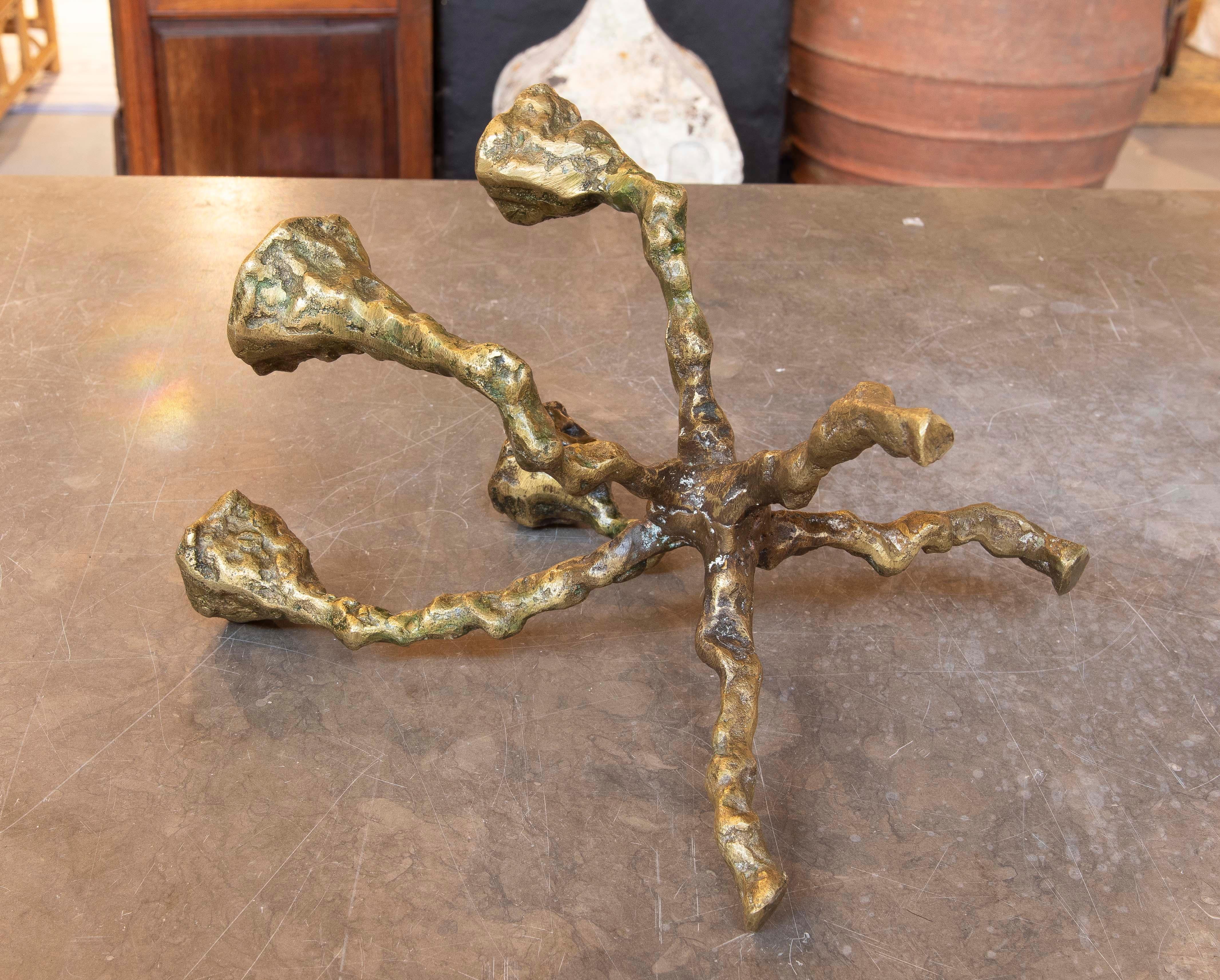 1970s Bronze Candelabro in Brutalist Style  For Sale 2