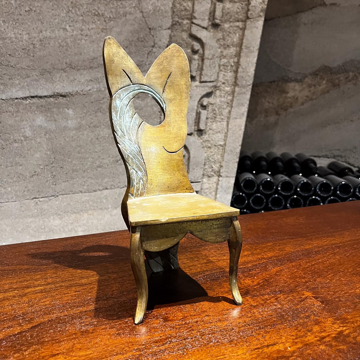 Mexican 1970s Bronze Chair Sculpture Modern Surrealism Mexico For Sale