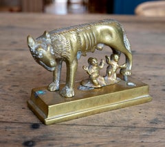 1970s Bronze Figure of the Capitoline She-Wolf Symbol of Rome