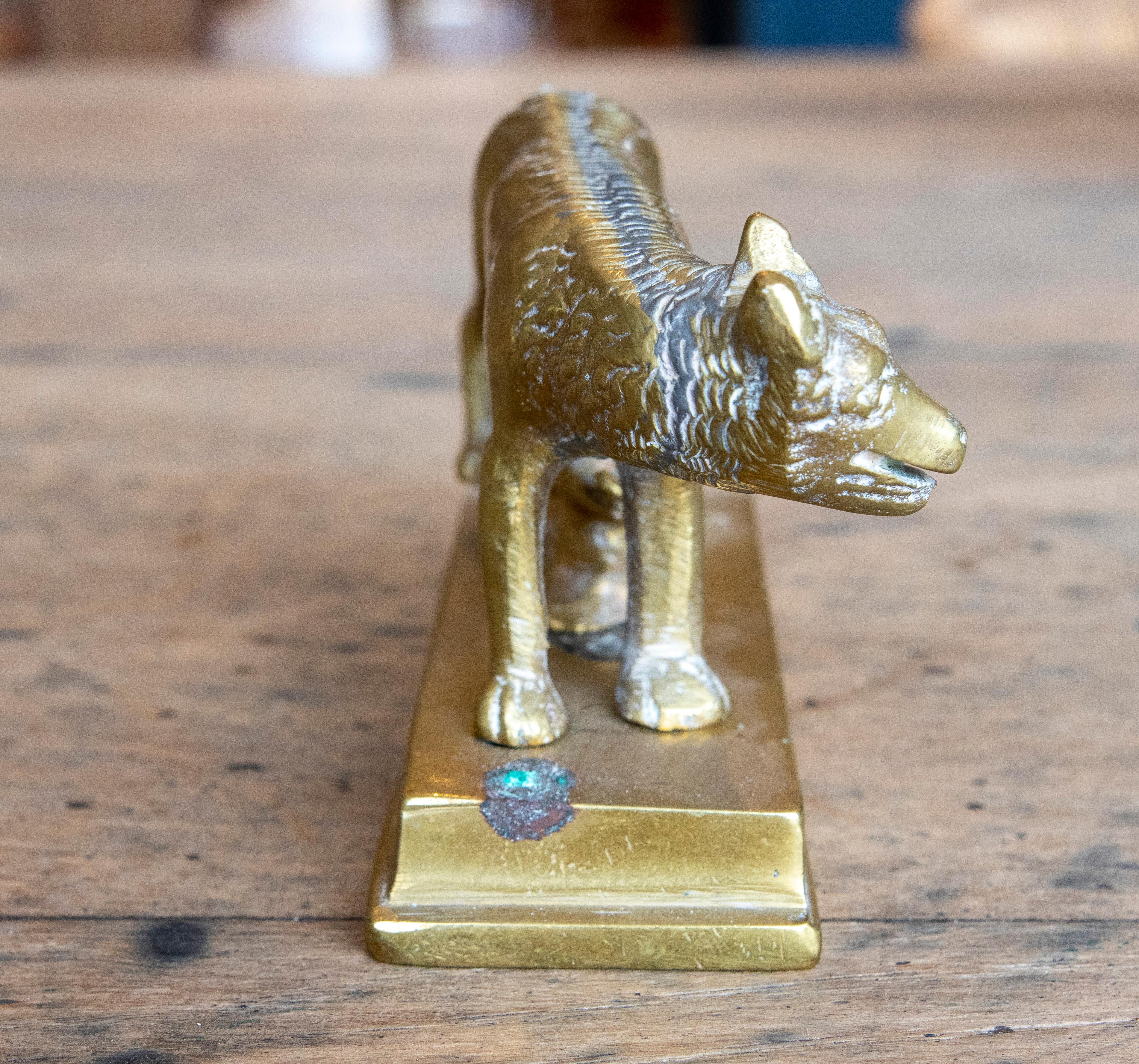 Italian 1970s Bronze Figure of the Capitoline She-Wolf Symbol of Rome For Sale