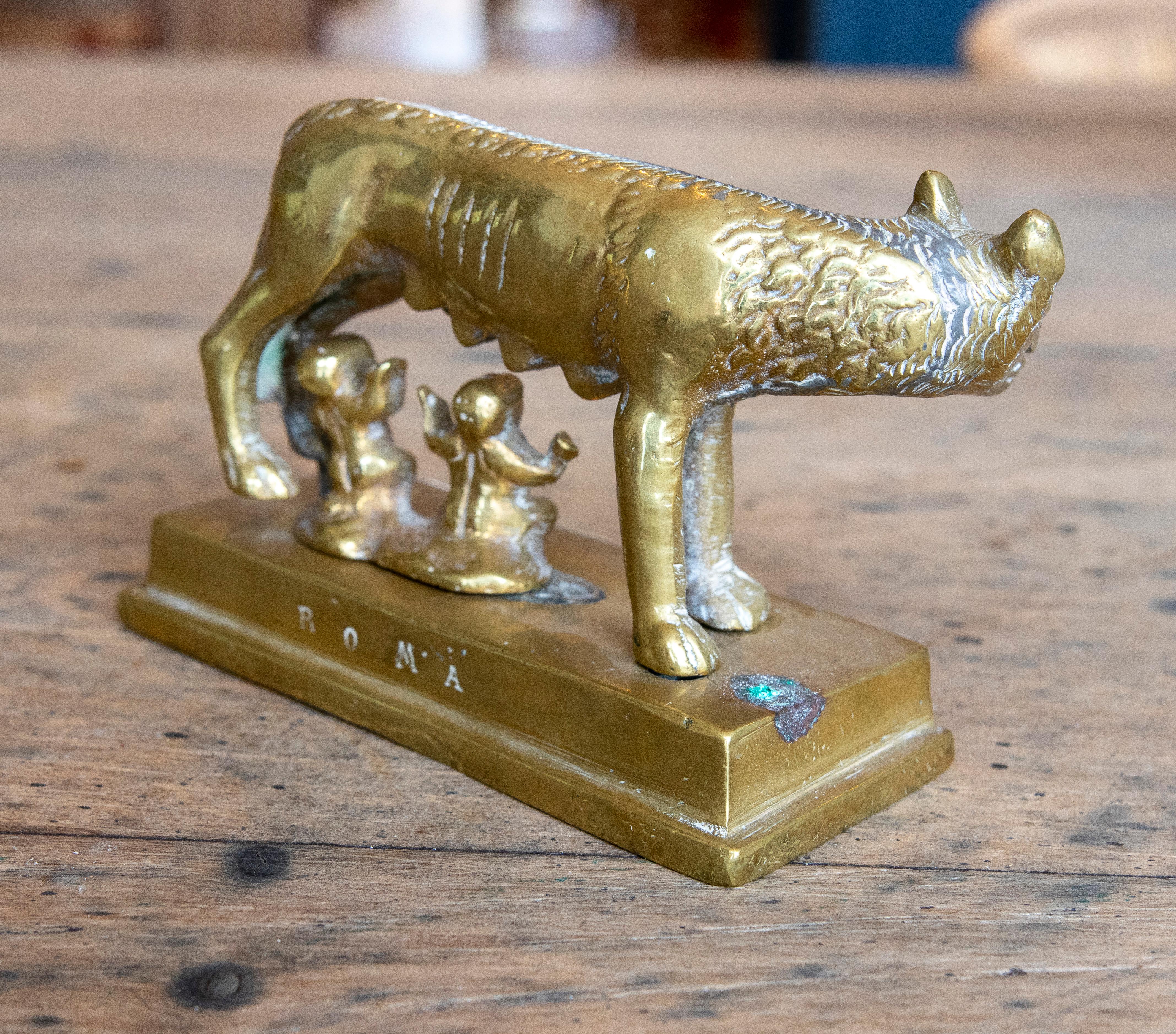 1970s Bronze Figure of the Capitoline She-Wolf Symbol of Rome In Good Condition For Sale In Marbella, ES