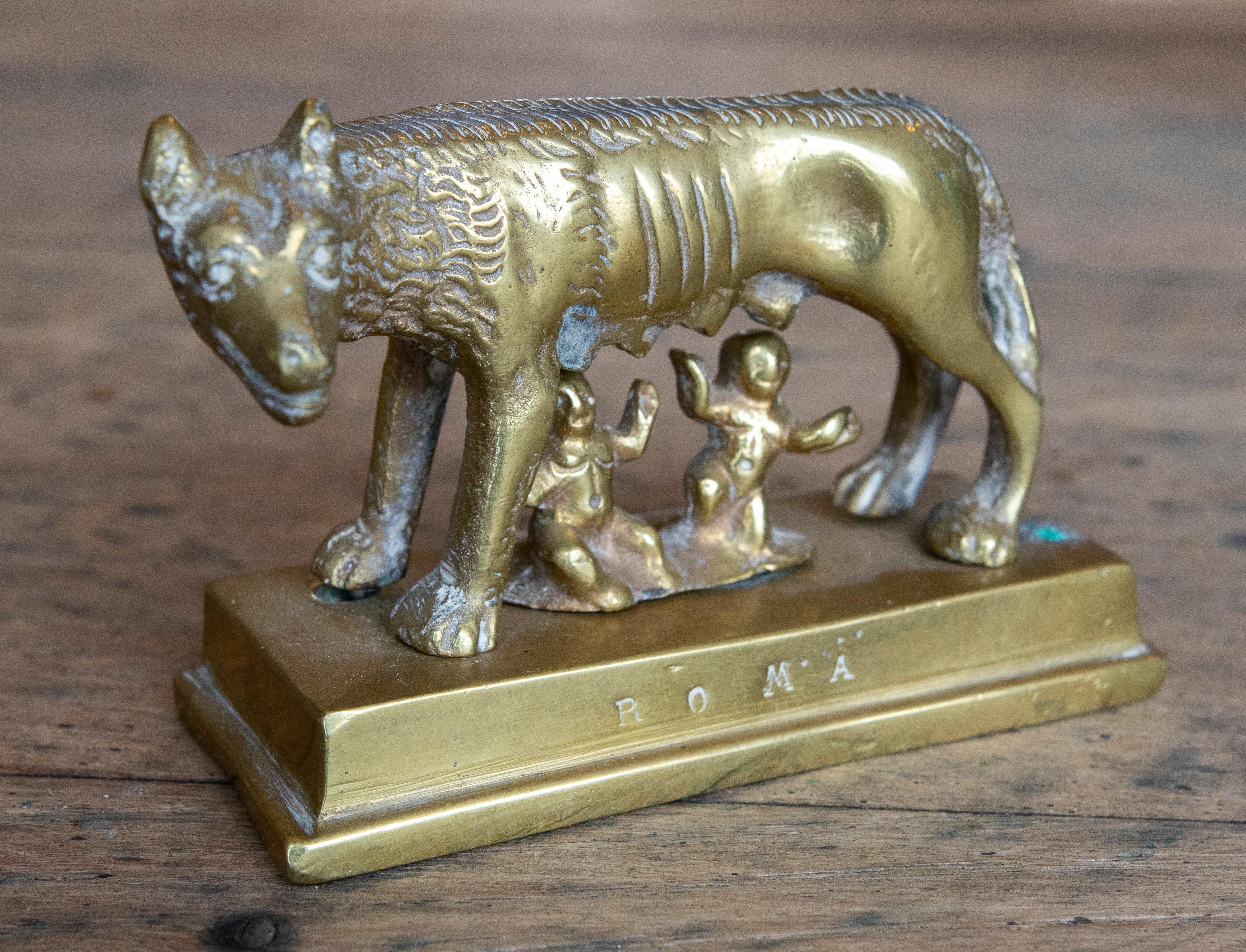 20th Century 1970s Bronze Figure of the Capitoline She-Wolf Symbol of Rome For Sale