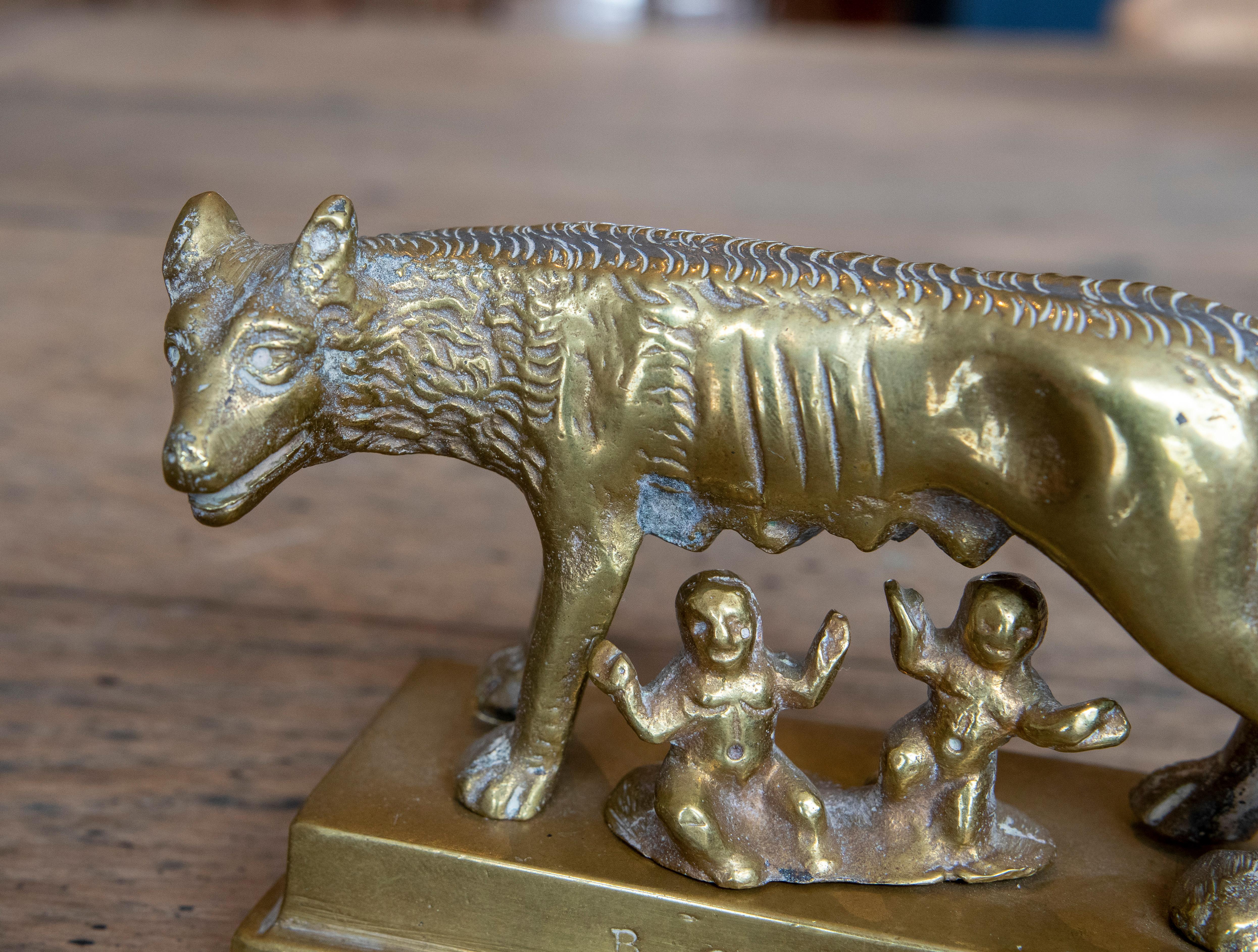 1970s Bronze Figure of the Capitoline She-Wolf Symbol of Rome For Sale 2