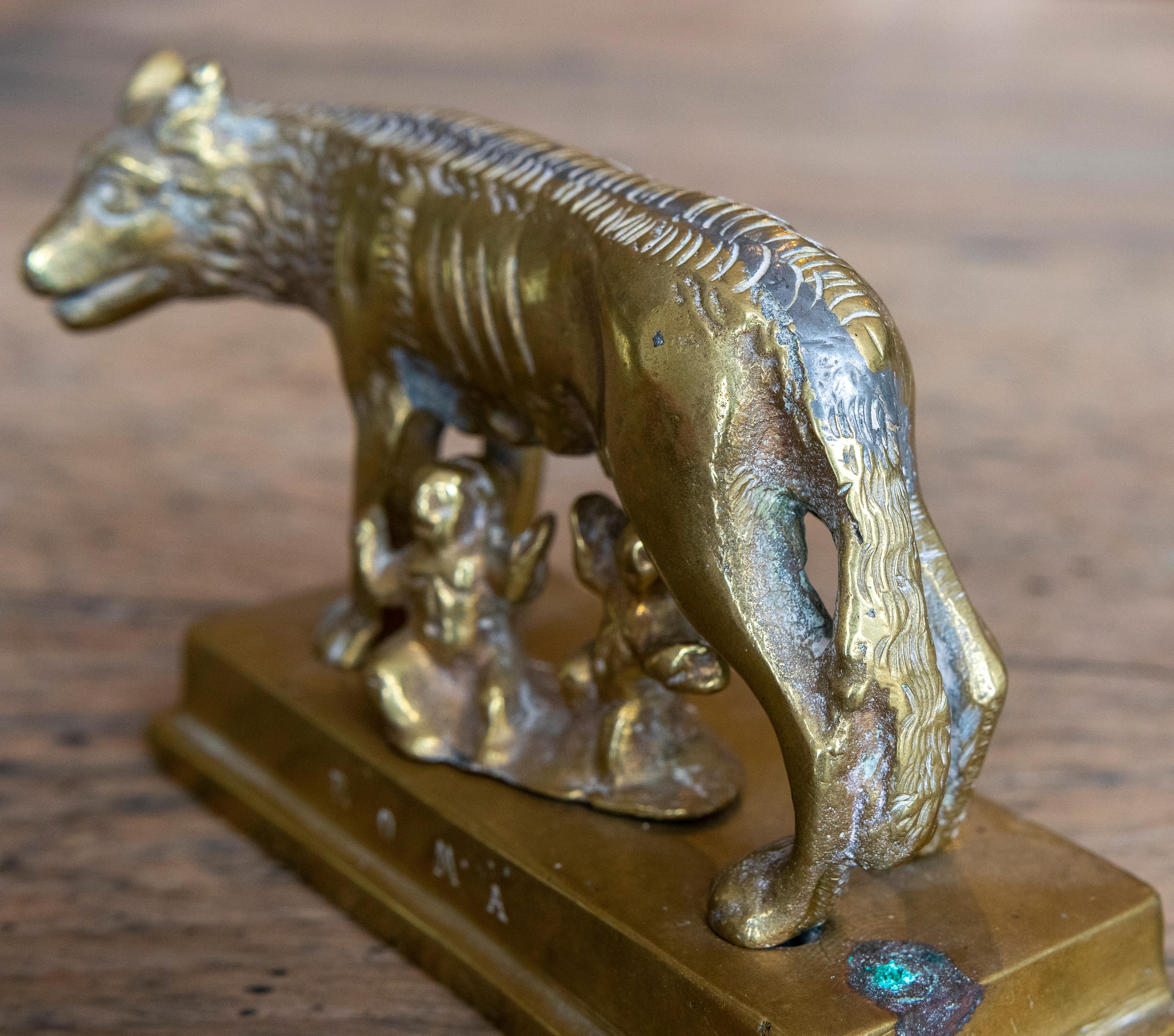 1970s Bronze Figure of the Capitoline She-Wolf Symbol of Rome For Sale 3
