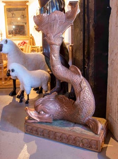 1970s Bronze Fish Sculpture on Rectangular Base