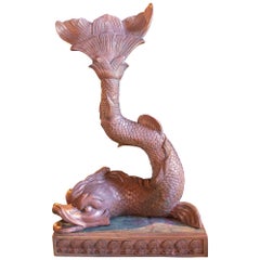 1970s Bronze Fish Sculpture on Rectangular Base