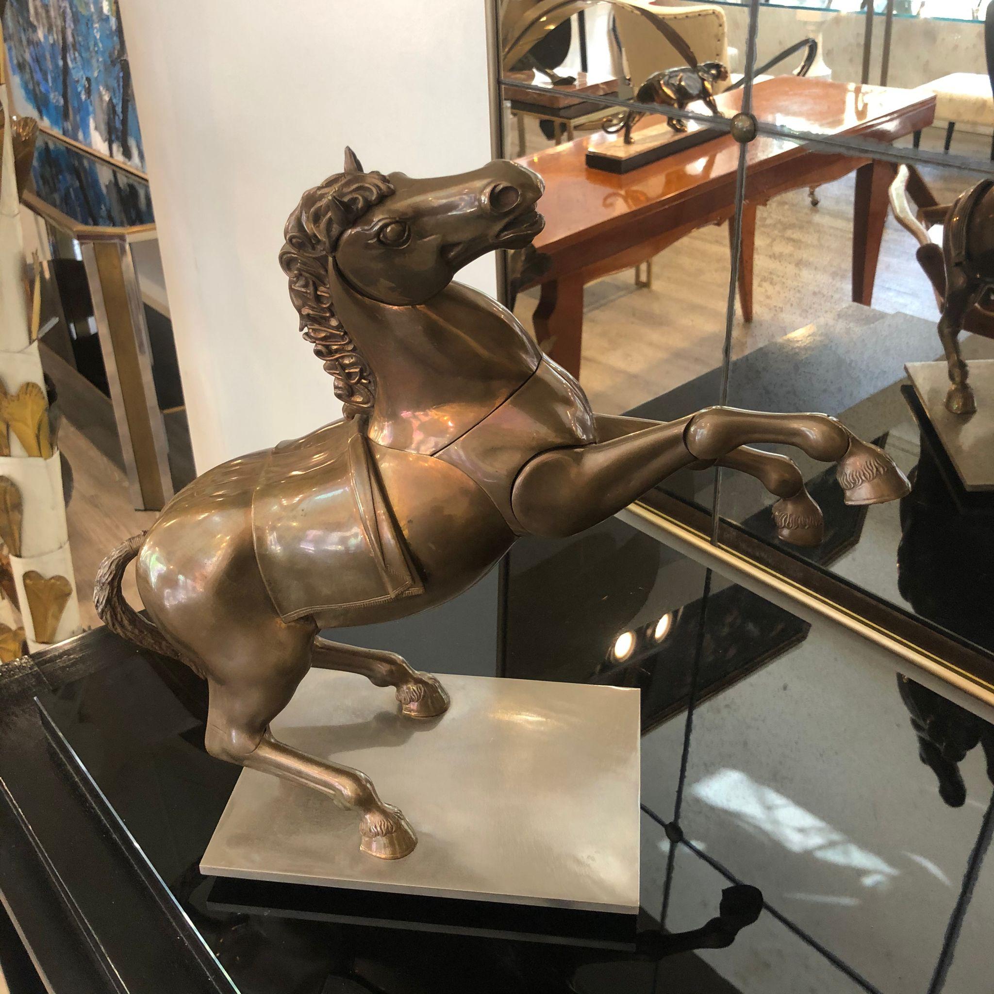 Modern 1970s Bronze Horse Sculpture by Miguel Berrocal