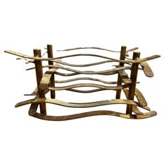 Base per tavolino da caffè a nastro in bronzo del 1970 di Silas Seandel